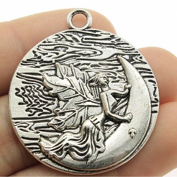 Fantasy Jewelry - large FANTASY MOON FAIRY GODDESS pendant 22